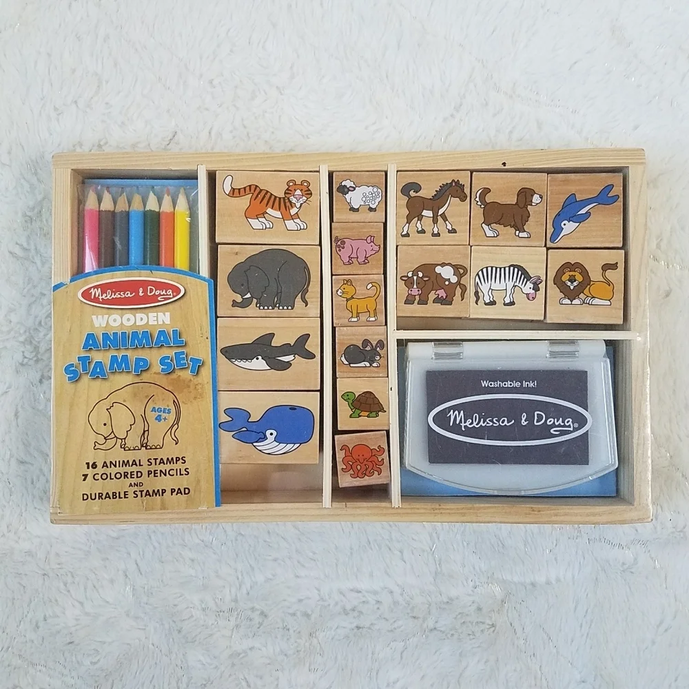 Melissa & Doug Wooden Block/Stamp Set
